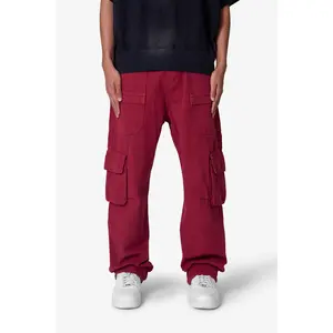 mnml Ultra Baggy Pocketeer Denim - Burgundy