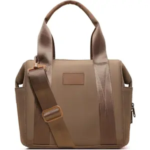 Insulated Lunch Bag Lunch Box for Women Large Neoprene Crossbody Lunch Tote Bag Cooler Bag for Work Picnic Travel with Adjustable  Strap(Brown)