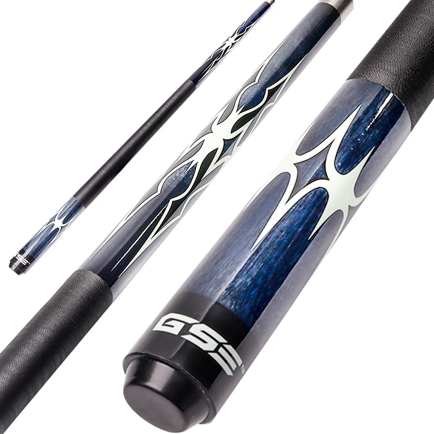 58" 2-Piece Canadian Maple Portable Carrying Billiard Pool Cue Stick (Blue) Pool Cue Set