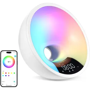 Sunrise  Clock with Wake-Up Light & FM Radio - Digital Clock and Lamp with 7  Sounds and 7 Light Colors - Easy Control via  Alexa and  e