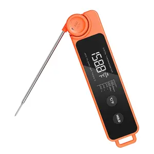 Digital Meat Thermometer with Stainless Steel Probe, BBQ Temperature Gauge for Turkey Beef Oven, Outdoor Grill, Halloween Christmas Gift