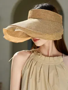Women's Solid Color Large Brim Sun Hat, Fashionable Sun Hat for Women & Girls, Casual Versatile Sun Protection Hat for Daily Wear