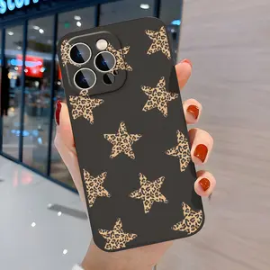 Y2K Aesthetic Star Cheetah Print Phone Case for Iphone 16 11 15 14 13 12 Pro Max XR Plus Case Black And White Phone Cases Birthday Gifts for Women Christmas Gifts for Women Girls Girlfriend