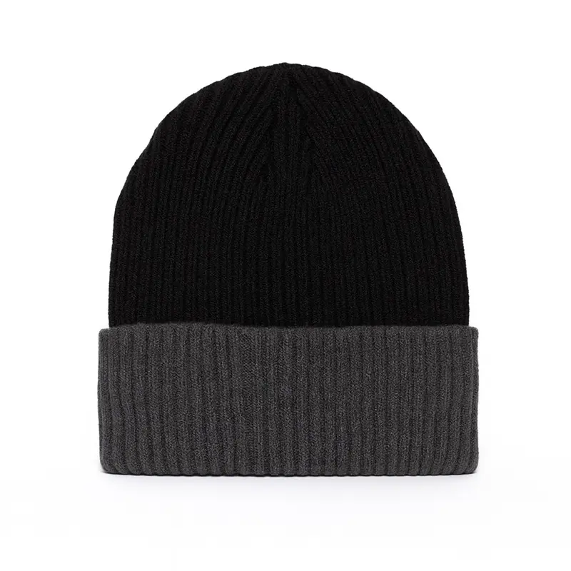 Men's Thick Two-Tone Winter Beanie Sherpa-Lined Style Ultra Warm Cozy Knit Hat for Cold Weather