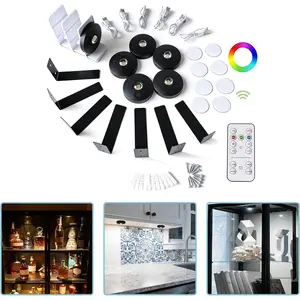 6-Pack Rechargeable Puck Lights with Remote, 1200mAh ,3-in-1  Dock, Dual Installation ( & Bracket), 3 Colors, Dimmable LED Cabinet Lights for Kitchen, Bedroom