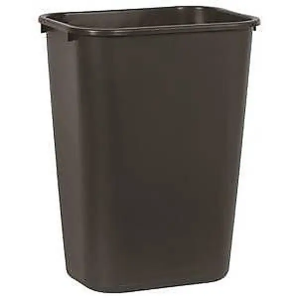 212 MAIN FG295700BLA 41 qt. Large Easy-to-Clean Plastic Waste Basket, Chips-Proof Construction, Black