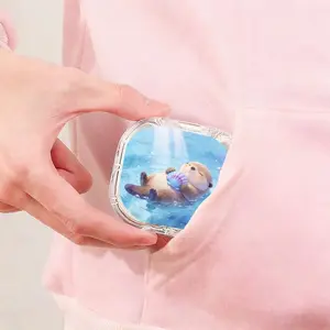 Ocean Style Sleeping Otter Printed Retainer Box, Cute Transparent Denture Box, Drop-Proof Orthodontic Retainer Storage Box, Portable Wear-Resistant Braces Box