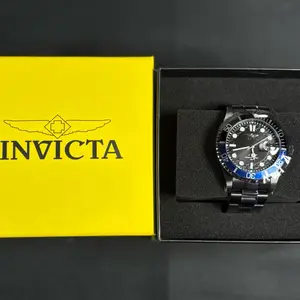 Invicta Pro Diver Men's Watch 43mm Black Stainless Steel Case Dive Watch for Men