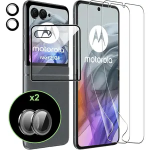 For Motorola Razr 2024/2025 screen protector (self-healing TPU film with camera lens protector, case friendly, HD, anti-scratch, 2 + 2 + 1 pack (not glass not Razr plus)