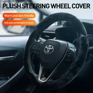 Cozy Plush Car Steering Wheel Cover, Non-slip Warm Grip Steering Wheel Protector, Universal 15 Inch for All Vehicles, Car Interior Decor Gadgets, Popular Car Accessories, Ideal Gifts for Men Women, Car Essentials, Winter All Season Use