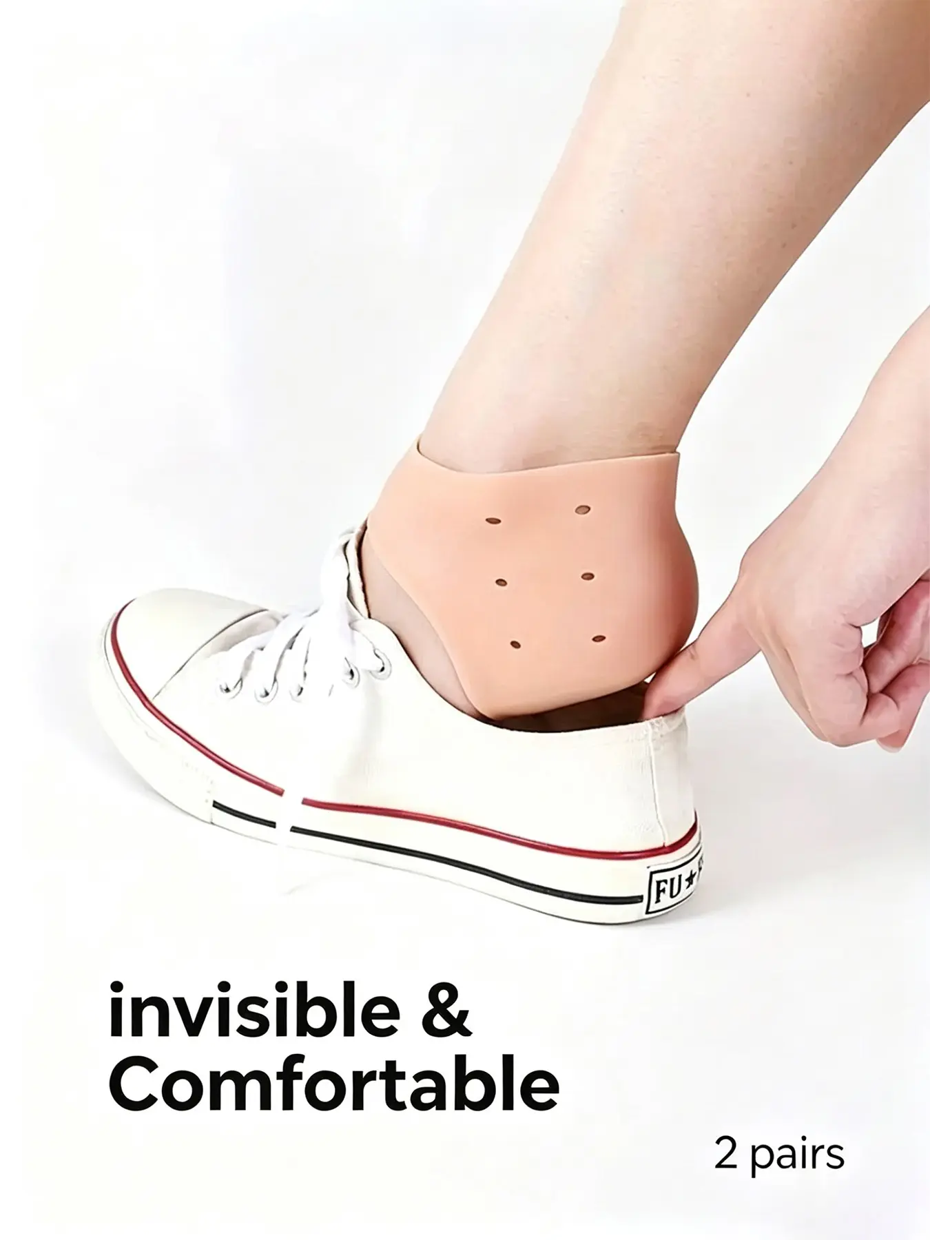 2 Pairs Silicone Shoe Heel Protectors, Heel Covers for Cracked Heels & Blisters, Pain Relief for High Heels & Sneakers