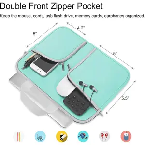 10 Inch Laptop Case with Handle,Tablet Sleeve Case Protective Cover Carrying Bag for Chromebook Duet 10.1"/11Inch IPad Air M2/9.7 10.5 11 Inch IPad Pro/Samsung Galaxy Tab 10.1 S6 Lite,Green