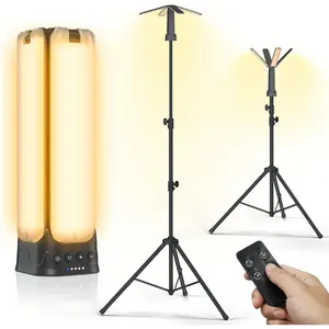 Camping Lights with Remote & Stand 8.2 Ft,14000 mAh Rechargeable Camping Lantern Tent Light, 6000 Lumen  Work Light,Portable Outdoor Light for Hiking,Camping,,Power Outages