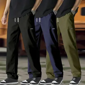 Men's Straight-Leg Joggers, Casual Waist Drawstring Lightweight Sweatpants Spring