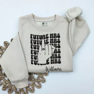 Retro Bachelorette Bride Embroidered Sweatshirt, Personalized Future Mrs Sweatshirt, Custom Bridal, Custom Future Mrs Sweatshirt