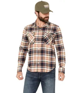 Brixton Men's Bowery Plaid Print Long Sleeve Button-Down Flannel Shirt - 01213-Wnbro