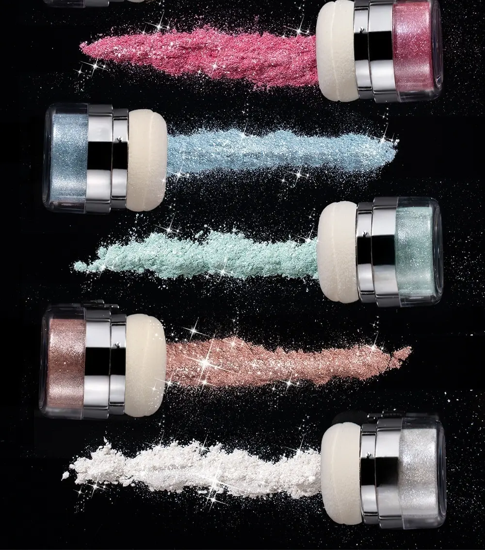 Sparkling Silvery Glitter Highlighter for Body Makeup, Fine Shimmer Finish, Decorative Supplies Sparkling Silvery Highlighter