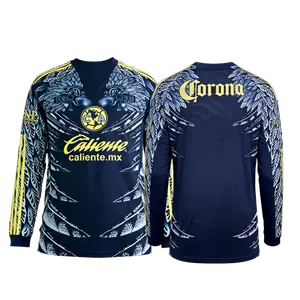 2025 26 New America Away Blue No.9 Henry Long Sleeves Football Jersey Top Fan Version