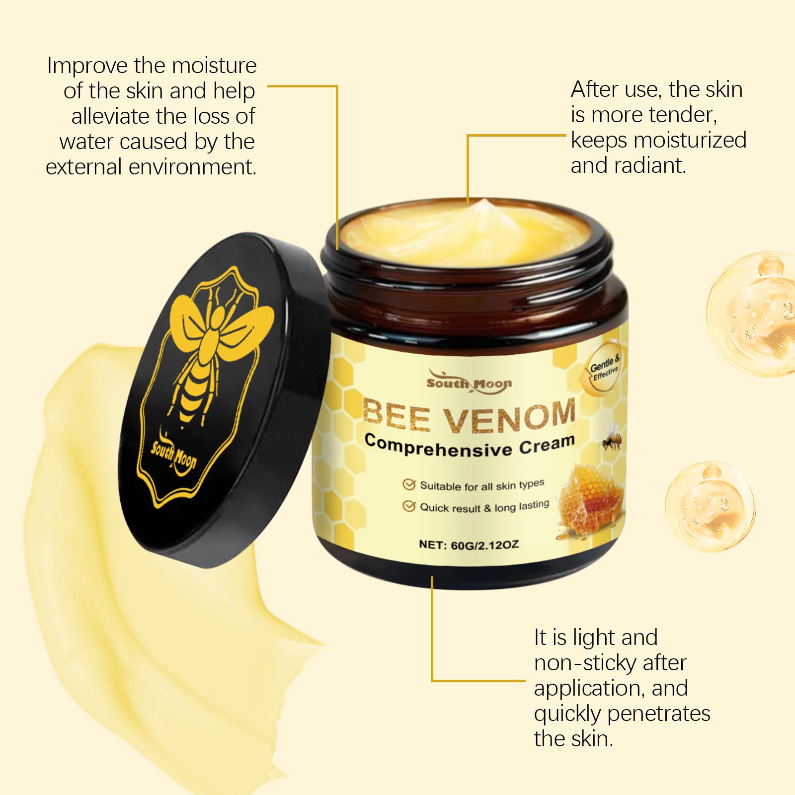 South Moon Bee Venom Daily Facial Massage Cream, Gentle & Effective Skincare for All Skin Types, Long-Lasting Nourishing & Skin Repair Comprehensive Cream, 60G
