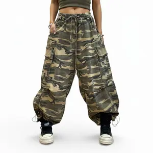 Flooo Loose Wide Leg Pants Women's Casual Streetwear Joggers with Elastic Waistband & Side Pockets for Workout Clothes - Fit, Wide Sweatpants, Fabric - Light, Womenswear - Bottoms, Adjustable