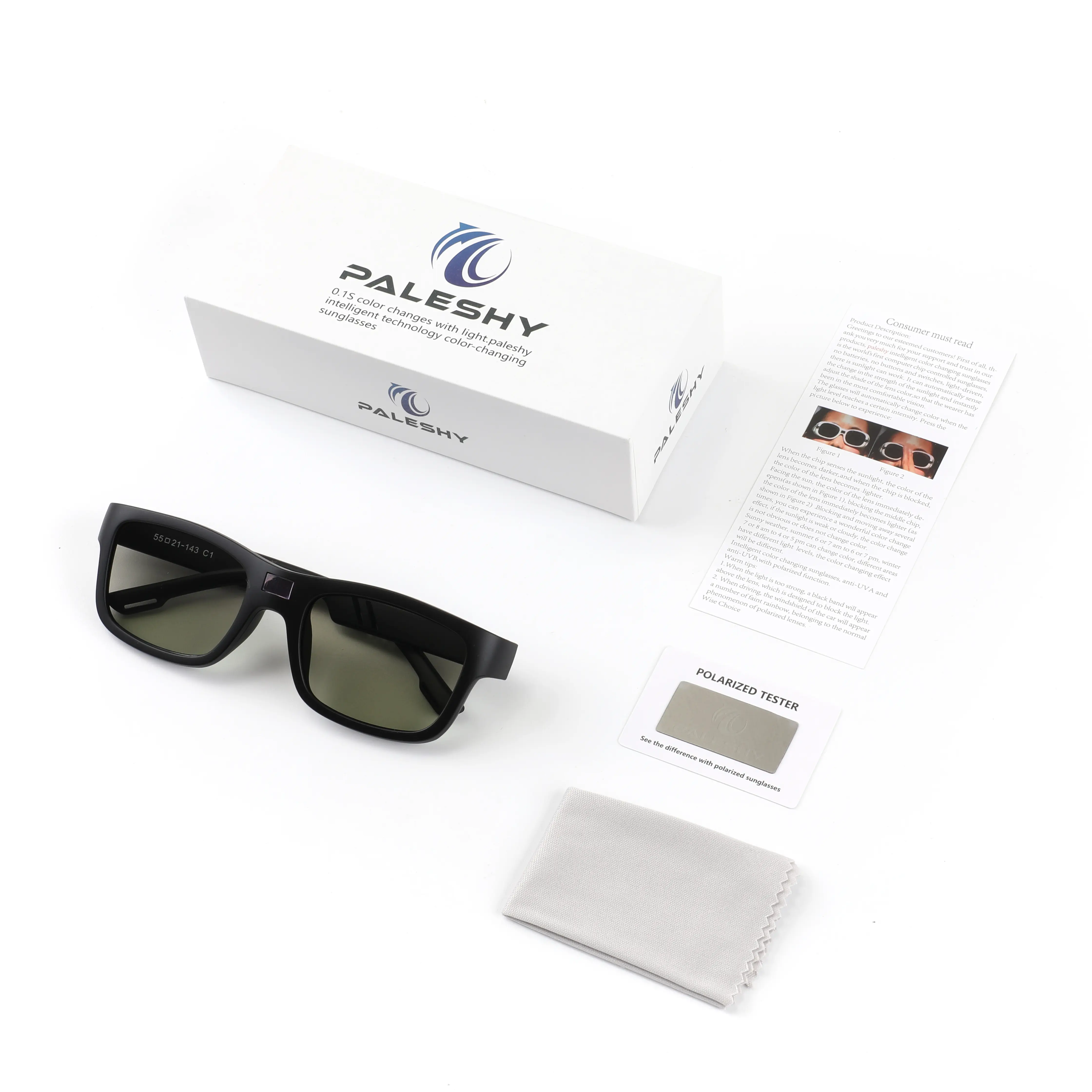 Paleshy 0.1 Seconds Smart Photochromic Polarized Sunglasses 