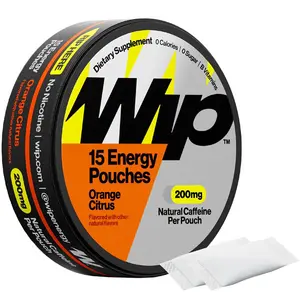 Wip Energy Pouches, 200 mg Natural Caffeine, Vitamins and Minerals, 15 Pouches Per can, 1 Can