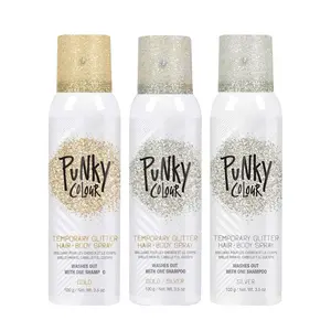 Punky Colour Metallic Gold Body & Hair Glitter Spray - Wash-Out, Safe, Temporary, 3.5oz - Enhances Body Glow (Beauty & Personal Care, Haircare & Styling, Hair Color)