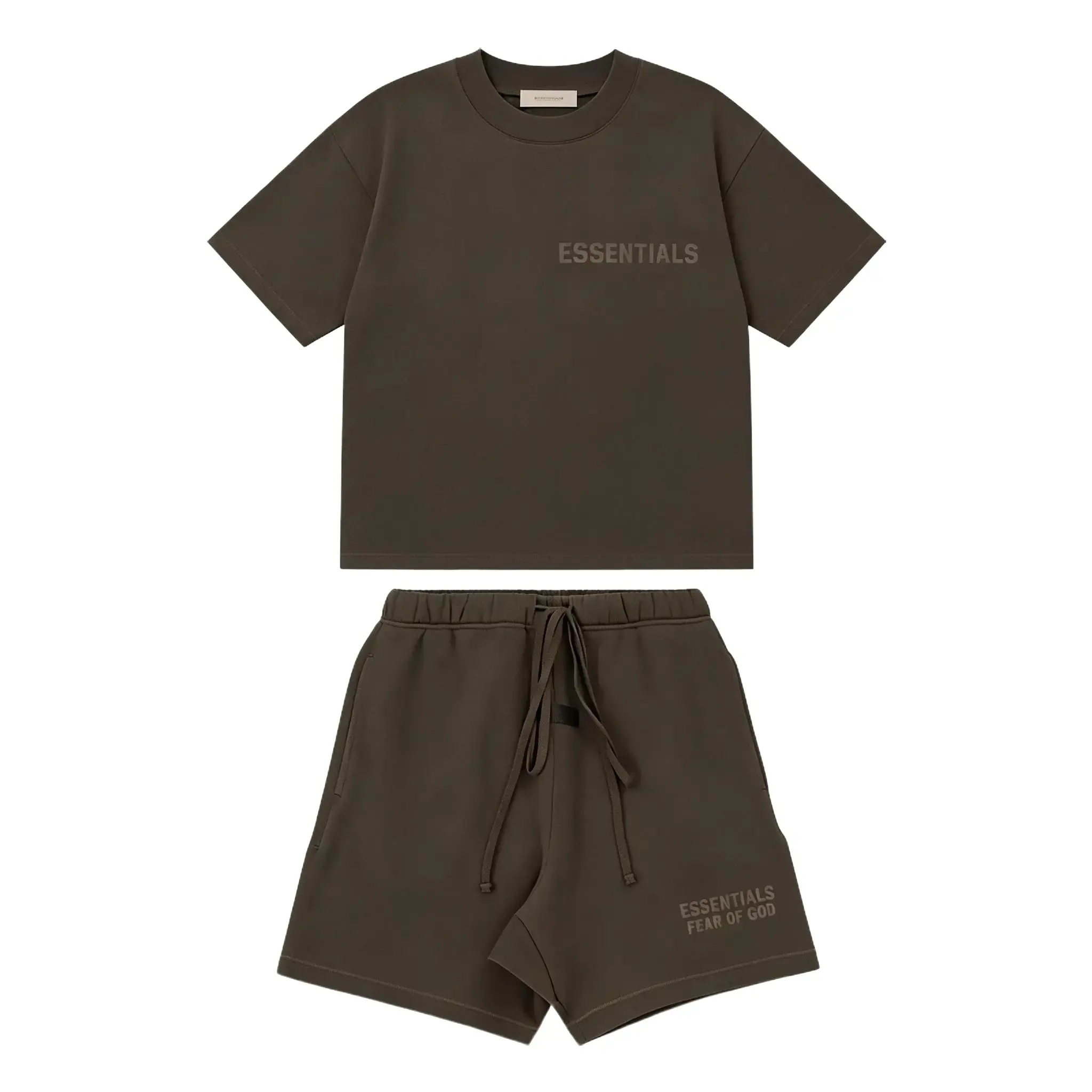 Fear of God Essentials Short-Sleeve Tee 'Off Black' and Shorts 'Off Black'