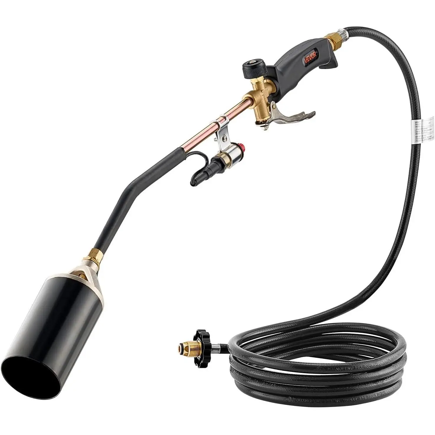 VEVOR Propane Torch Weed Burner, High Output 1,800,000 BTU with 10 ft Hose, Heavy Duty Blow Torch with Adjustable Flame and Turbo Trigger Push Button Igniter, Flamethrower Kit for Garden Ice Snow Road