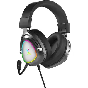 Gaming Headset with Detachable Microphone  Drivers Surround Sound for PC PS5 PS4 Laptop Soft Lightweight USB Wired Headphones Pro Gamer