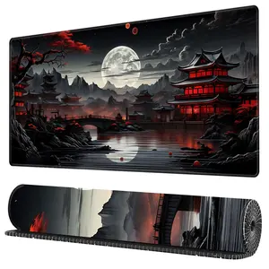BHJLAXR Japanese Design Mouse Pad, 1 Count Rectangle Gaming Mouse Pad, Office Desk Keyboard Mat, Non-Slip Rubber Base Mousepad for Home Game Room, Universal Mouse Pad