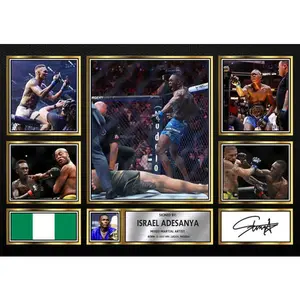 Israel Adesanya UFC FIighters . AutographedPOSTER UNFRAMED - Limited Edition Autograph Fan Gift – Collectible Memorabilia Merchandise