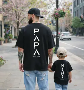 Personalized Dad Mini Shirt Set with birth year, father-child matching outfit, Father's Day gift. Father-child matching set. Father's Day gift idea.