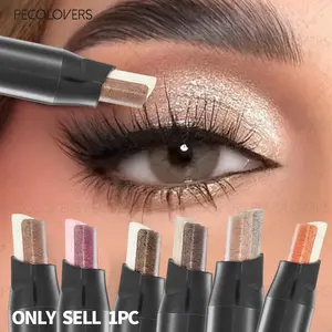 1PC Two-color Pearlescent Gradient Eyeshadow Pen, Eye Brightening, Metallic Glitter, Lazy Eyeshadow, 2-in-1 Eyeshadow Stick, Multichrome Eyeshadow Stick