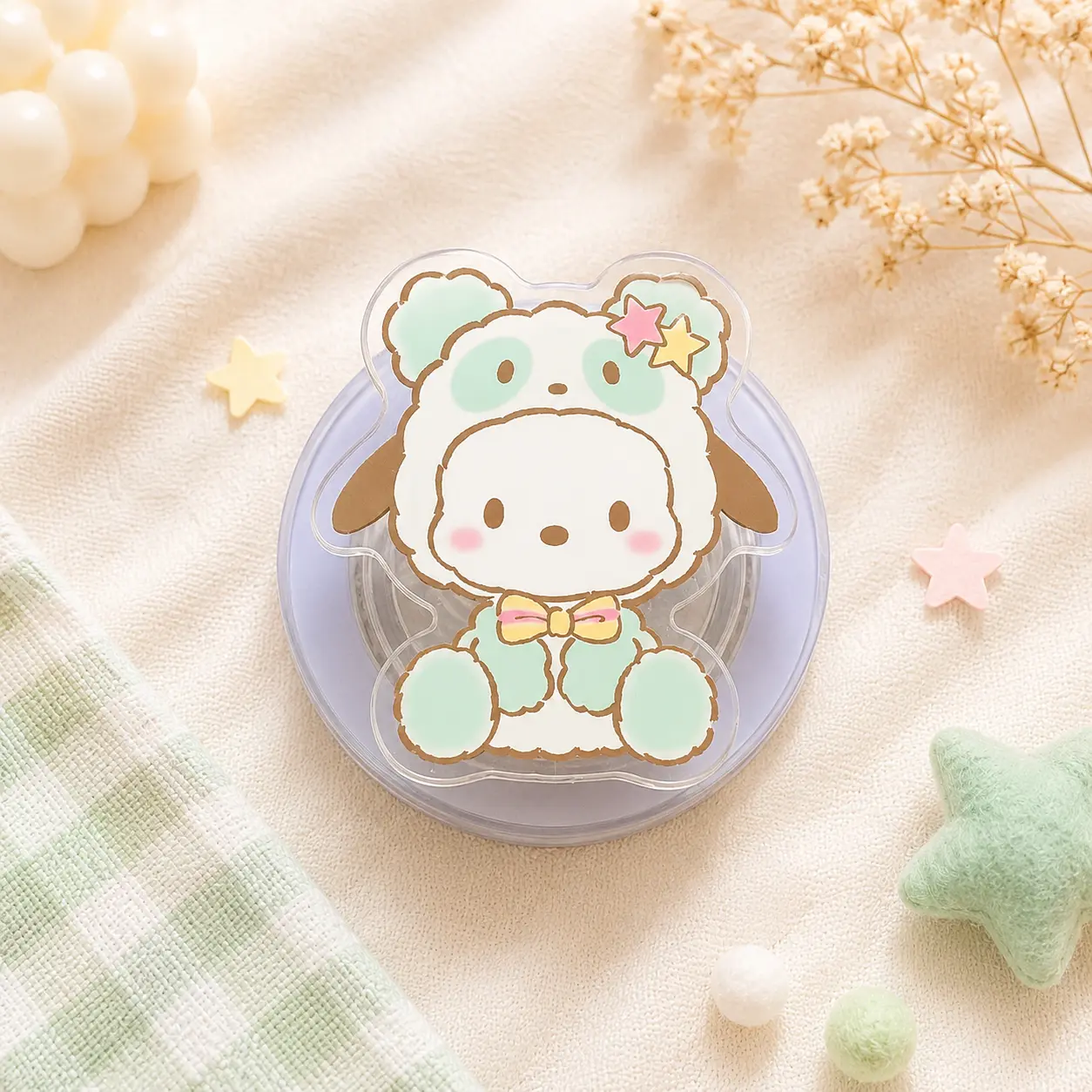 Cute Cartoon PocchaccoPuppy Phone Grip - Magnetic Kickstand Grip - Sweet Kawaii Accessory