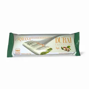 Rayana Dubai White Chocolate Bar 2.6 oz - Pistachio with Kunafa Flavor - 150 Calories - Share Size - Premium Quality