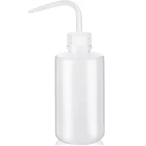 Plastic Squeeze Bottle Leak Proof, 250ml | 8.5oz White Wash Bottle , LDPE, Safety,  with Narrow Mouth Scale Labels for Succulent  Label Watering (1 Bottle)