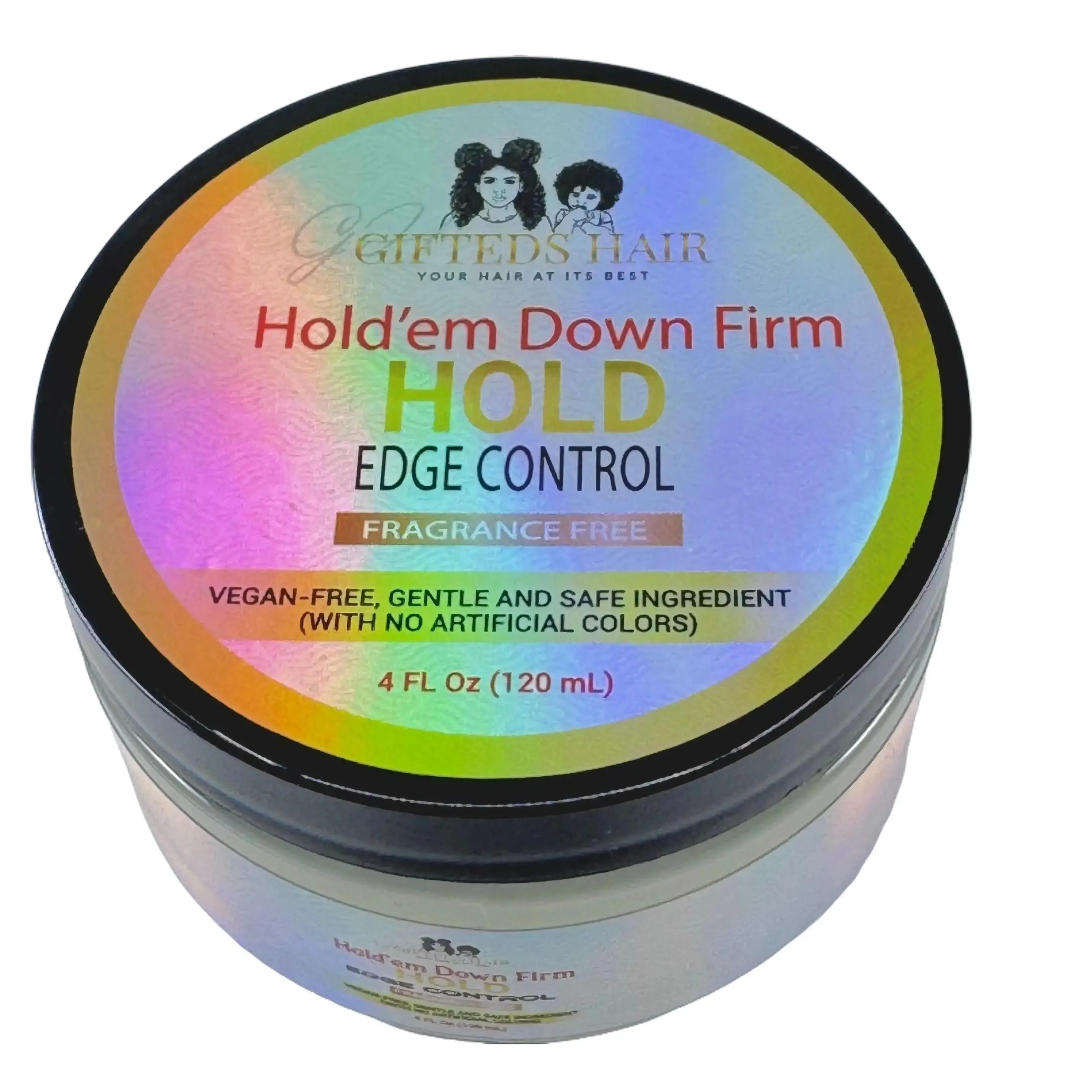 Gifted Cosmetics Strong Hold Edge Control Styling Hair Gel for Women's Curly & Natural Hair - Organic, Fragrance-Free, Silicone-Free, Smoothing, Frizz-Fighting, Moisture-Locking Cosmetic Haircare Pack