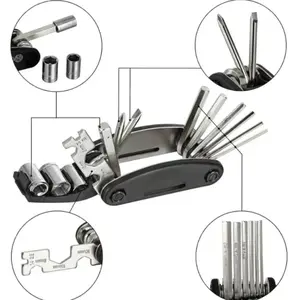 2026 New 16 in 1  Bicycle Multitool,Portable MountainBike Tool Kit,Cycling Maintenance,Hex KeyWrench,Tire Lever,Hard Carrying Case,Father's Day Gifts,Hand Tools Kits