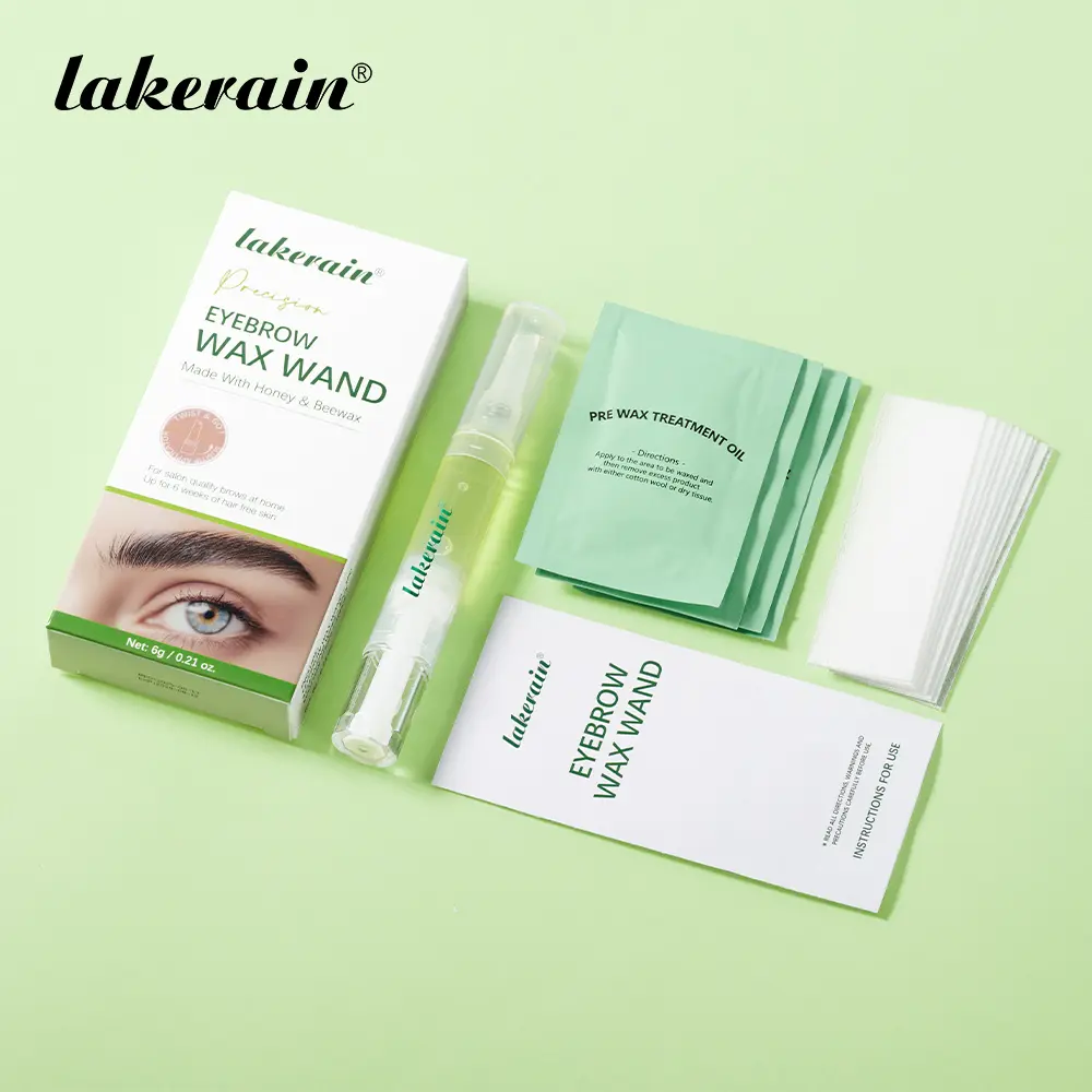 Eyebrow & Facial Easy Hair Removal Wax Kit - Precision Wax Pen Applicator, Includes 10 Cotton Strips & 4 Cleansing Wipes, Water-Soluble, Hypoallergenic & Gentle Formula with Honey & Jojoba, Long-Lasting Smooth Results, No Heat Required, Travel-Friendly