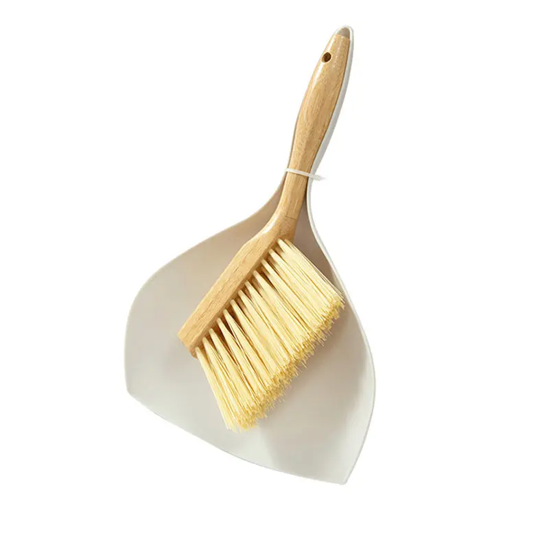 Compact Mini Broom and Dustpan Included Set with Wooden Handle, Dense Bristles - Home Care Dust Removal Brooms for Desk, Kitchen Table Cleaning, Pet Litter Removal