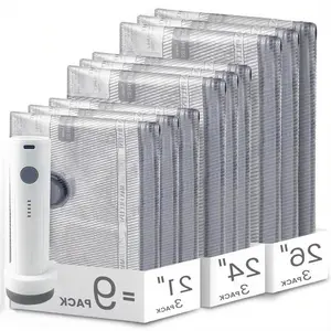Travel Vacuum Sealer Bags with USB Electric Pump Space-Saving Lightweight Organizers for Clothes & Travel Must-Haves 9 Pack