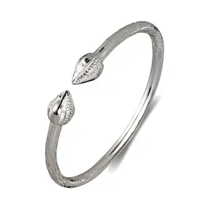 Large Cocoa Pods .925 Sterling Silver West Indian Bangle, 1 piece
