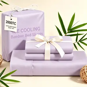 4/6pcs Extra Deep Pocket Sheets Bamboo Bed Sheet Set - kids bamboo Sheet & Pillowcase Set,Comfy Breathable & Cooling Bed Sheets Set - Hotel Luxury Bedding for Women, Men and kids- Deep Pockets, Ultra-Soft, Wrinkle Free