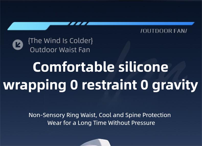 HOOYS Personal Waist Portable Rechargeable Fan, 6000mAh Battery Power bank, 5 Speeds 5300RPM Airflow, LED Light, Wearable Belt Fan for Outdoor, Jobsite, Farms, Traveling, Fishing