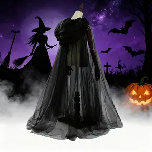 White/Black Double-Layer Cape 🧥 - Bridal Shawl & Witch Vampire Cosplay Cloak, Halloween Horror Party Costume Prop, Spooky Festival Outfit, Black Friday Deal: Ideal Halloween Cosplay Gift 🎁