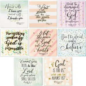 Press 8 Pack Inspirational Bible Verse Magnets for Fridge, Christian Office Decor, Scripture Gifts (2.5 in) Metal Print