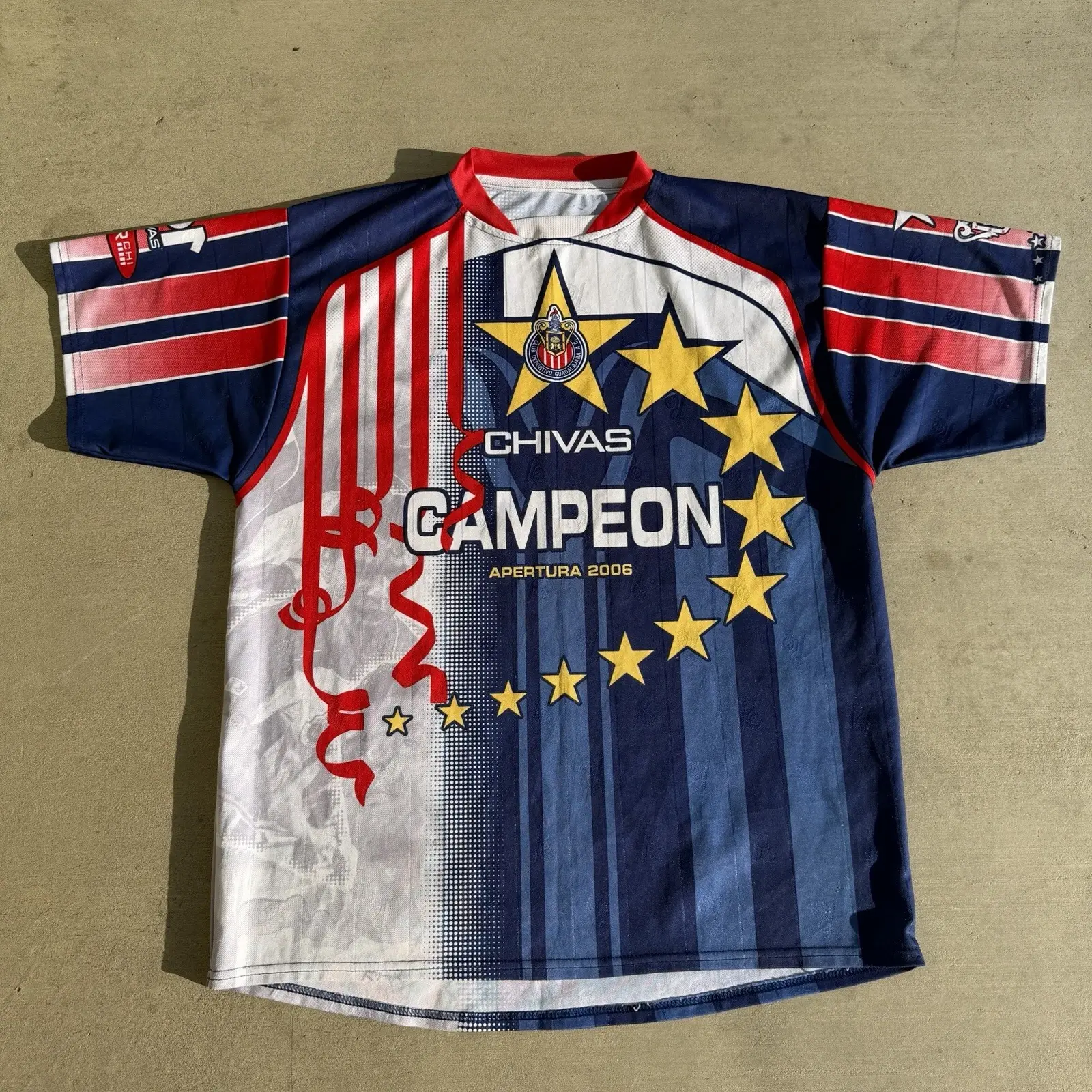 Chivas Vintage 2006 Guadalajara Inspired Shirt – Retro Red White Striped Football Style Top, Classic Mexican Sportswear, 2000s Athletic Fashion, Unisex Casual Streetwear