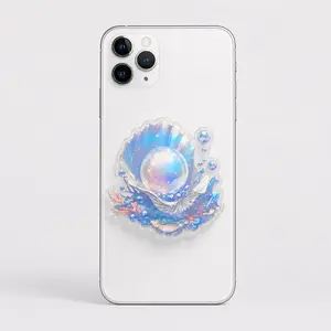 Holographic Dreamy Pearl Magsafe Phone Grip, Aesthetic Pearlscent Acrylic Magnetic Phone Mount, Pop Socket Durable  Y2K Girly Accessories