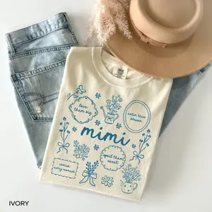 Comfort Colors Floral Mimi Shirt, Mothers Day Gift for Mimi Tee, Grandma Shirt